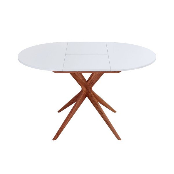 Ümmargune pikendatav söögilaud lisaplaadiga ø 90 cm Jubi – Ragaba-image-2