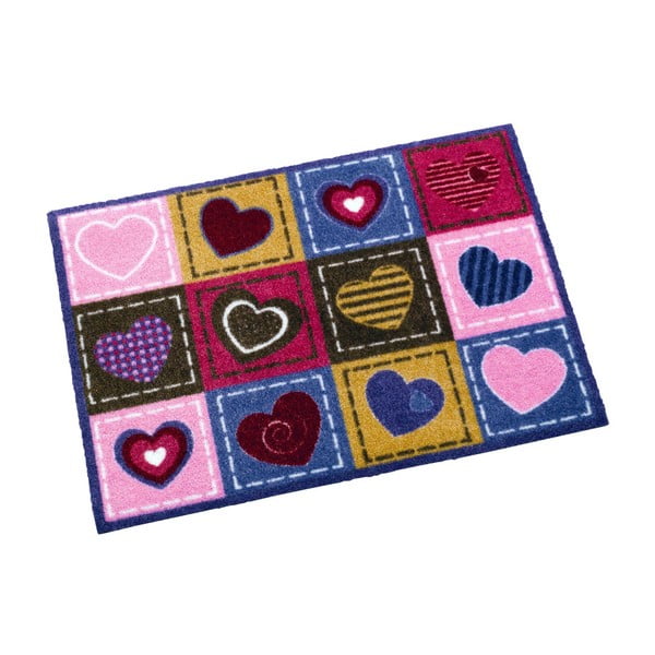 Fialovo-růžový koberec Zala Living Hearts, 50x70 cm