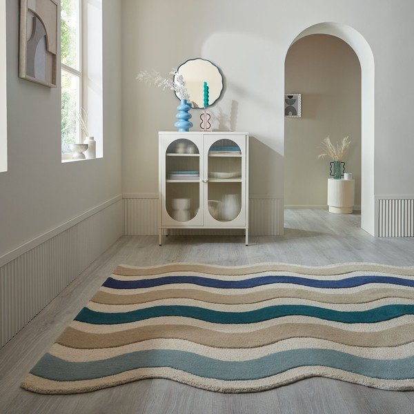 Sinine käsitsi kootud villane vaip 200x290 cm Cascade Wool - Flair Rugs-image-2