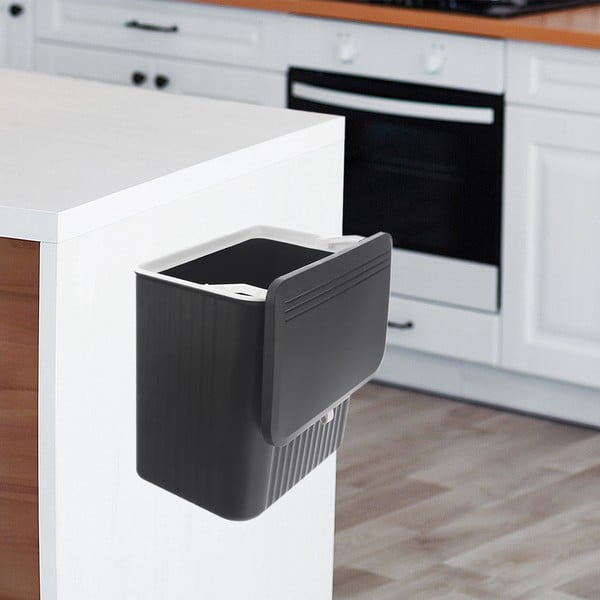 Must plastikust prügikast 13 l - Orion-image-2