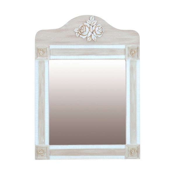 Nástěnné zrcadlo Wooden Beige, 56x77 cm