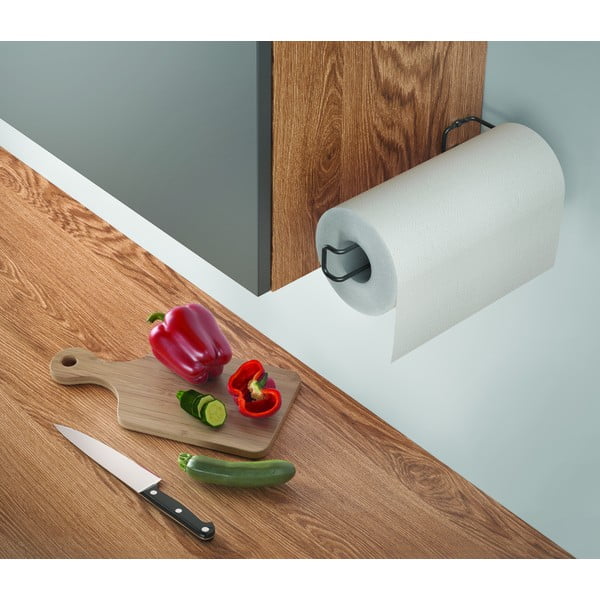 Must majapidamispaberi hoidja seinalekinnituv roostevaba teras – Metaltex-image-3