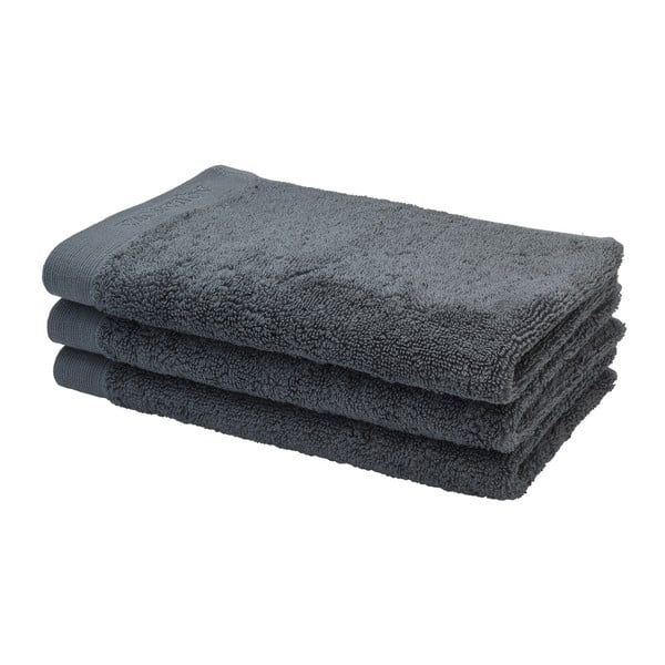 Tmavě šedý ručník s příměsí bavlny Aquanova Riga, 30 x 50 cm