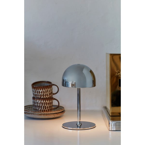 Hõbedane puldiga juhitav LED-lauavalgusti metallist varjuga (kõrgus 22 cm) Tim - Sirius-image-4