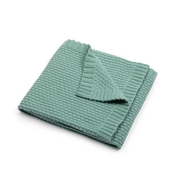 Roheline kootud beebitekk segakiududest 75x86 cm Pomme des Bois - Moulin Roty