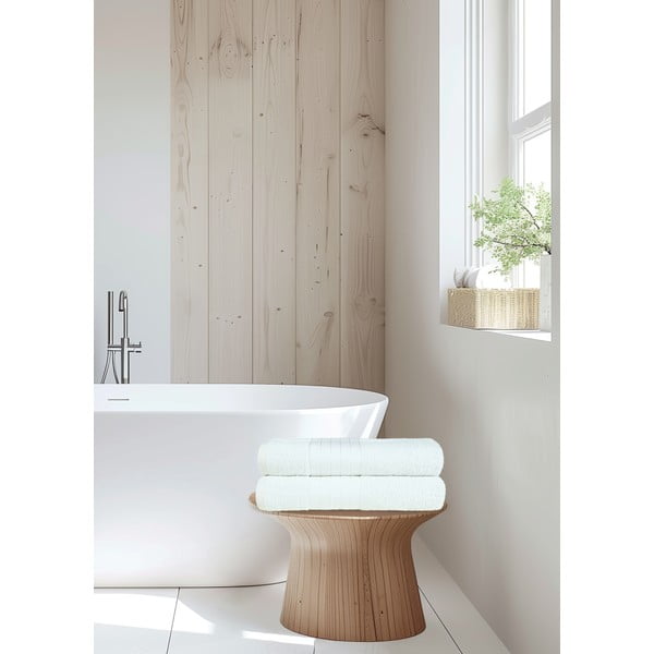 Valged puuvillased froteerätikud 2 tk komplektis 70x140 cm – Good Morning-image-4