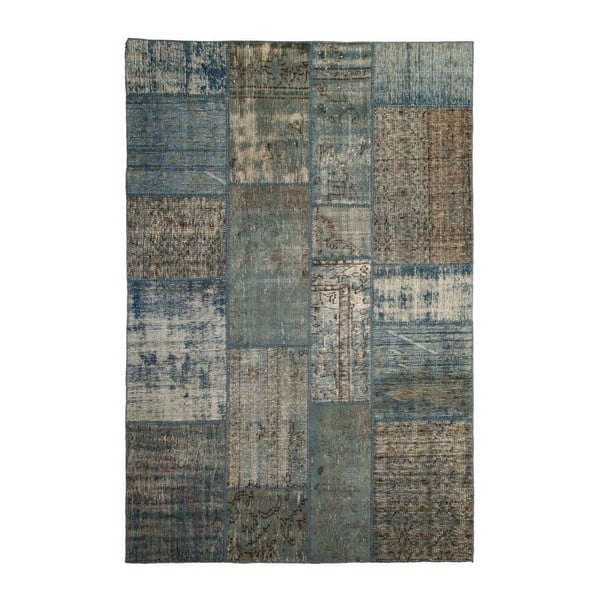 Vlněný koberec Allmode Patchwork Blue, 150x80 cm