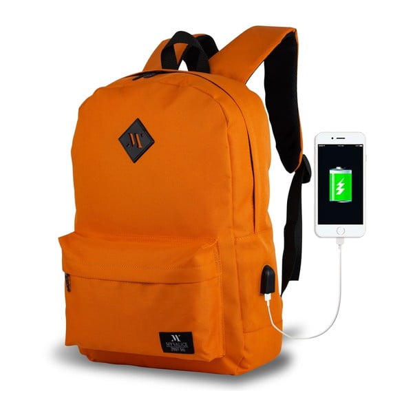 Oranžový batoh s USB portem My Valice SPECTA Smart Bag