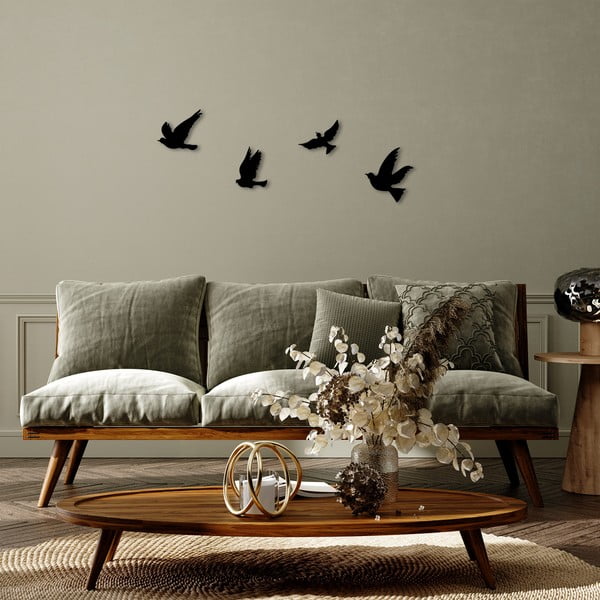 Metallist seinakaunistused 4tk komplektis 18x20 cm Birds - Wallity-image-3