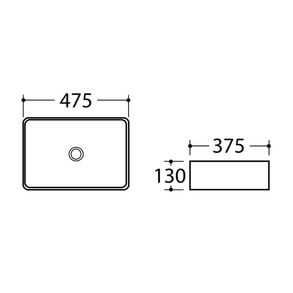 Valge keraamiline valamu 47,5x37,5 cm Dalma - Sapho-image-4