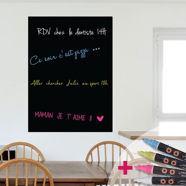 Seinakleebiste ja 4 markeri komplekt Ristkülikukujuline, 55 x 75 cm - Ambiance-image-2
