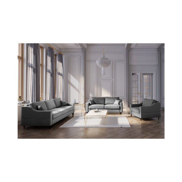 Tmavě šedá třímístná rozkládací pohovka s úložným prostorem Mazzini Sofas Narcisse-image-4