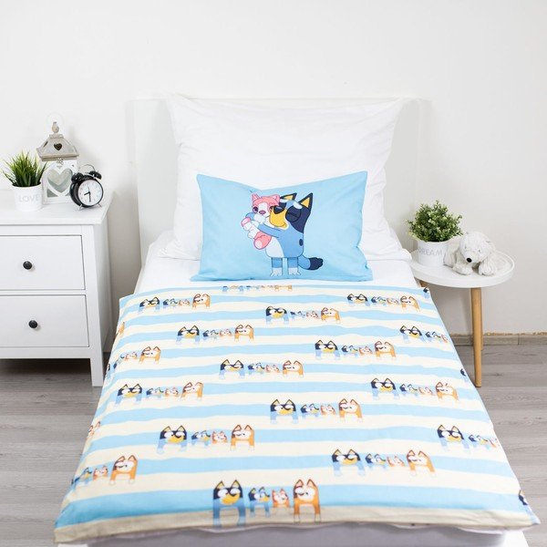 Sinine puuvillane laste voodipesu 100x135 cm Bluey - Jerry Fabrics-image-2