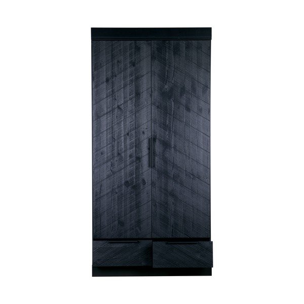 Černá dřevěná skříň WOOOD Herringbone, výška 195 cm-image-3