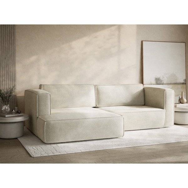 Kreemjas šenilldiivanvoodi/panipaigaga nurgadiivan (vasak nurk/diivanvoodiga) Velto - Maison de Rêve-image-4