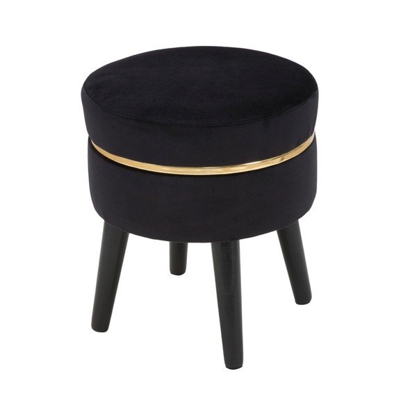 Must polsterdatud jakkar Paris, ⌀ 35 cm - Mauro Ferretti-image-1