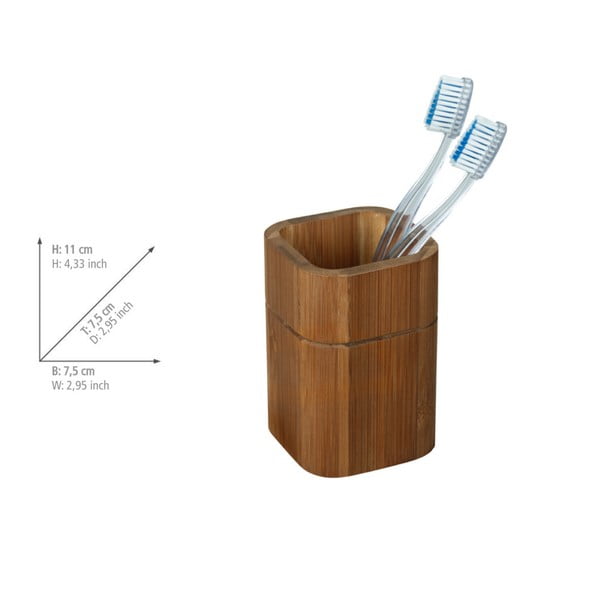 Pruun bambusest vannitoatarvikute komplekt Serro - Wenko-image-3