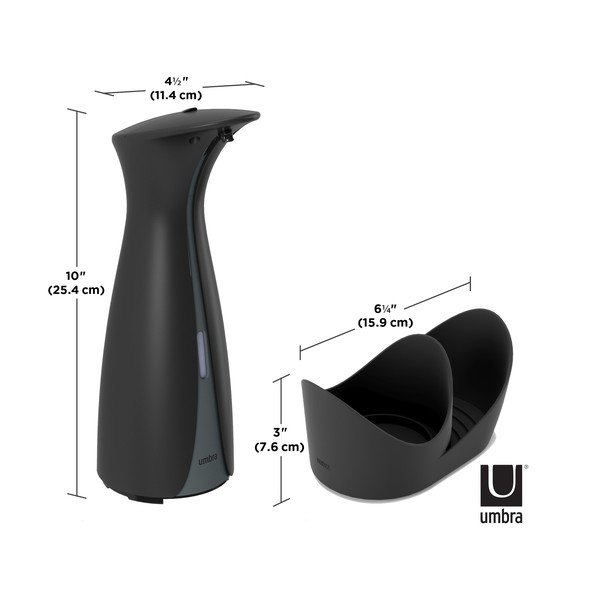 Must plastikust puutevaba seebidosaator 250 ml Otto - Umbra-image-2