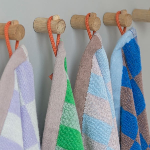 Helekollane-lilla orgaanilisest puuvillast vannirätik 70x133 cm Retro - Mette Ditmer Denmark-image-4