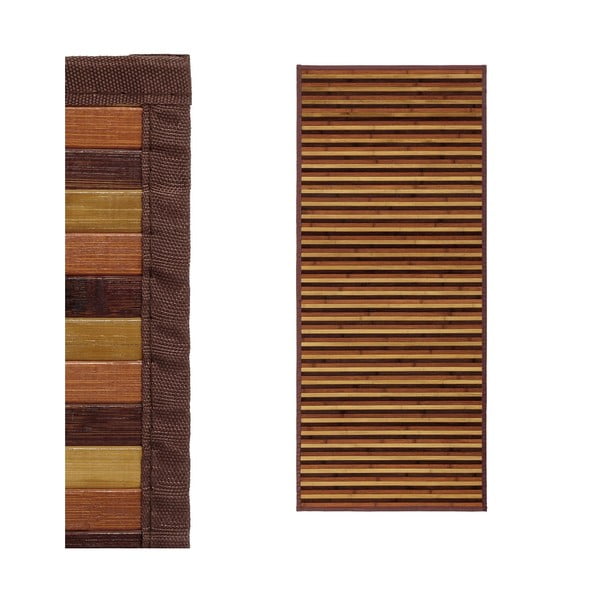 Pruun-sinepivärvi bambusest koridorivaip 75x175 cm - Casa Selección-image-1