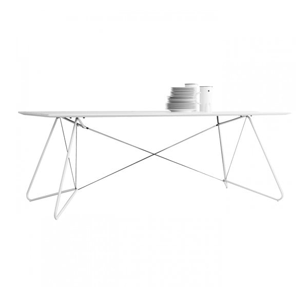 Bílý jídelní stůl OK Design Oas, 200 x 90 cm