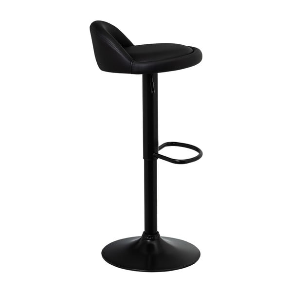 Mustad kunstnahast reguleeritava kõrgusega baaritoolid 2tk komplektis (istme kõrgus 72 cm) - Casa Selección-image-1