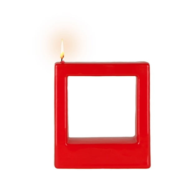 Světle červená svíčka Alusi Quadra, 4 hodin hoření