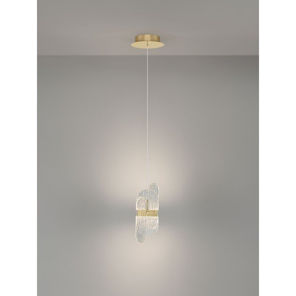 Metallist hämardatav LED-ripatslamp messingivärvis klaasist varjuga, läbimõõduga 14 cm Lucien - Nova Luce-image-4