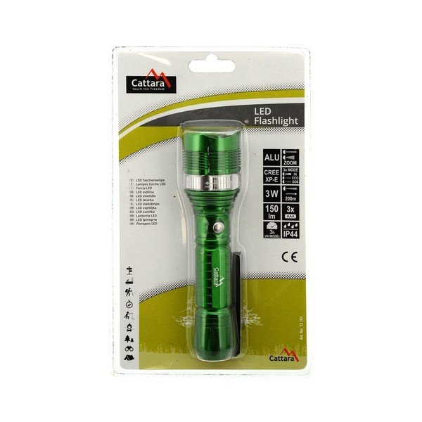 Zelená kapesní LED svítilna Cattara ZOOM-image-4