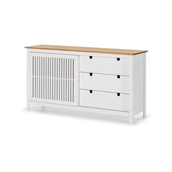 Valge puidust sahtli kapp Bruna - Marckeric-image-3