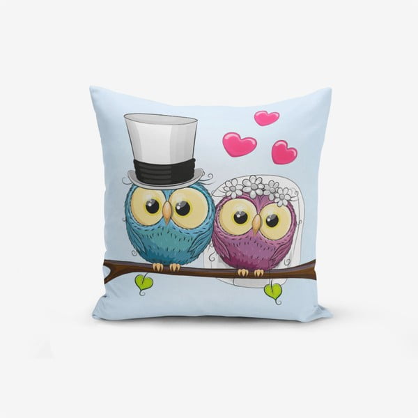 Puuvillasegust padjapüürus Fall In Love Owls, 45 x 45 cm - Minimalist Cushion Covers