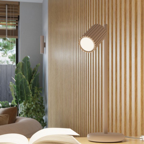 Hallikaspruun metallist lauavalgusti (kõrgus 43 cm) Gleam - Sollux-image-1