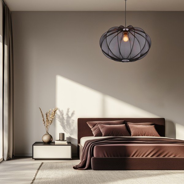 Must rippvalgusti tekstiilist varjuga ø 60 cm Mellow - Candellux Lighting-image-2