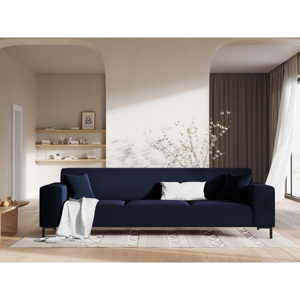Modrá sametová pohovka Cosmopolitan Design Siena-image-1