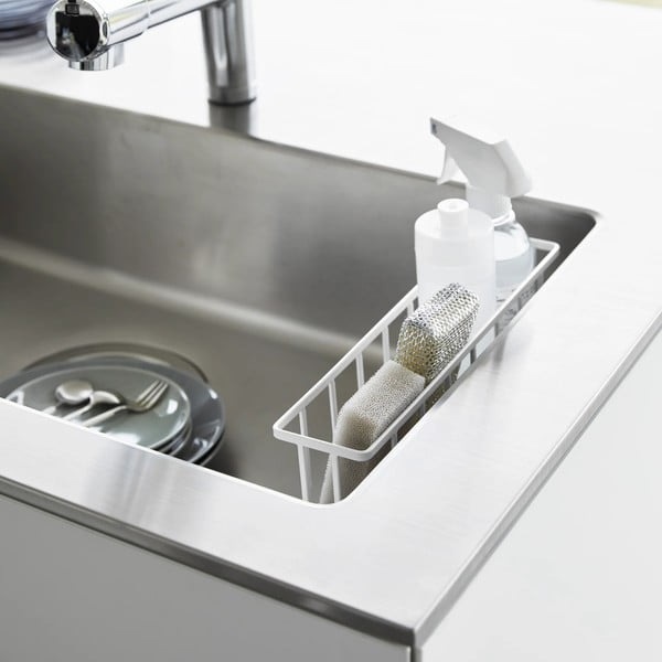 Valge metallist pesuvahendi riiul (ilma puurimiseta) Film Hook - YAMAZAKI-image-4