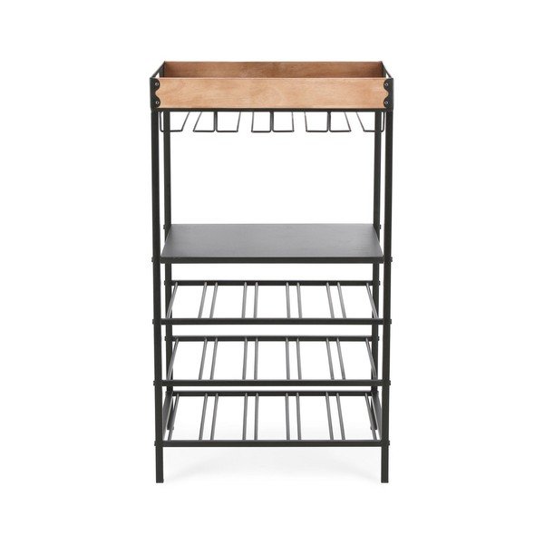 Must metallist veinikapp, pudelite arv 15, 48,5x84,5x34 cm Isaac - Yes Everyday