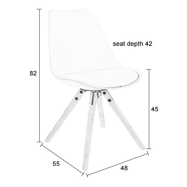 Sada 2 bílých židlí s bukovým podnožím White Label Tryck-image-1