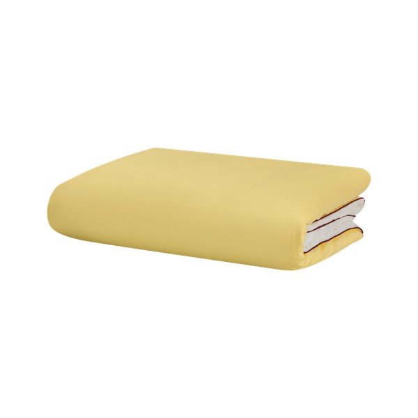 Kollane puuvillasatiinist tekikott kaheinimesevoodile 200x200 cm Oba - noo.ma
