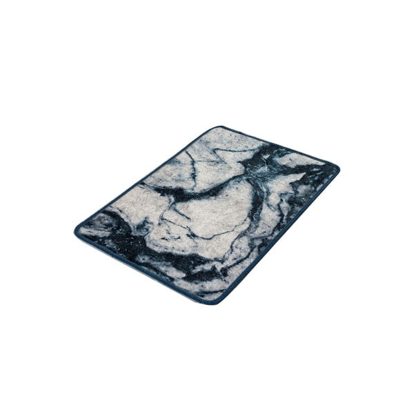 Sinine ja valge marmormotiiviga vannitoamatt Marmor, 60 x 40 cm - Foutastic
