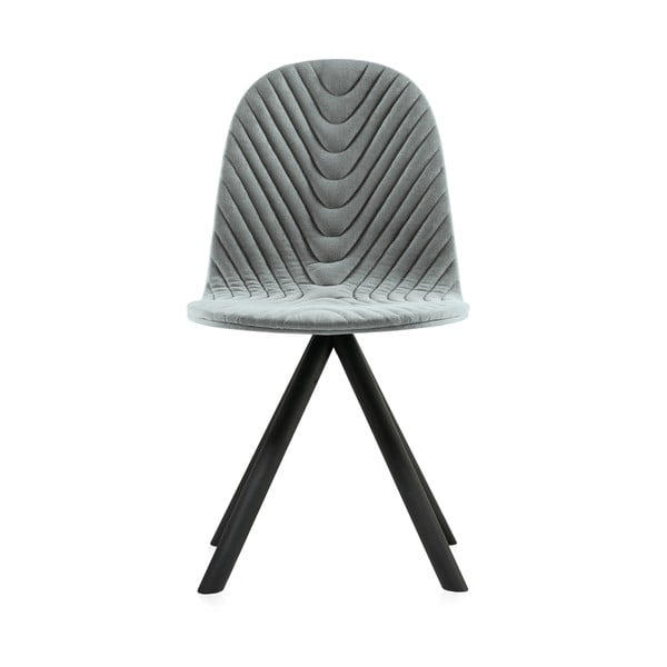 Šedá židle s černými nohami Iker Mannequin Wave