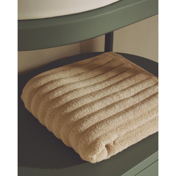 Beež puuvillane froteerätik 50x90 cm Navira - Kave Home-image-3