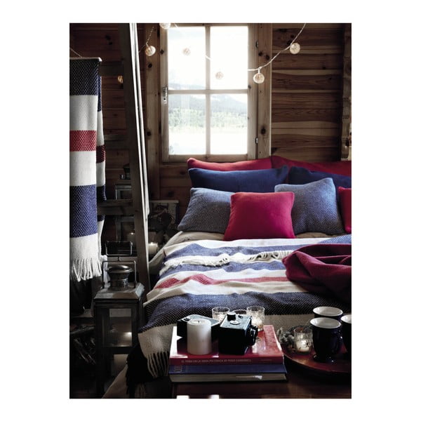 Valge ja pruun ruuduline puuvillane kangas , 140 x 180 cm Granite - Euromant-image-4