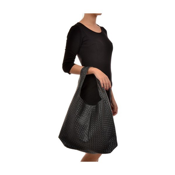 Mustast nahast Serena käekott - Mangotti Bags-image-4