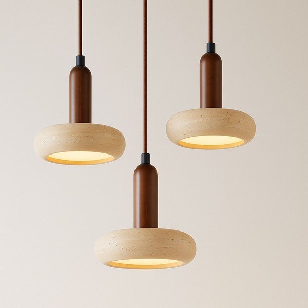 Pruun/beež LED-ripplamp kivist varjuga, ø 15 cm Karo - Opviq lights-image-2