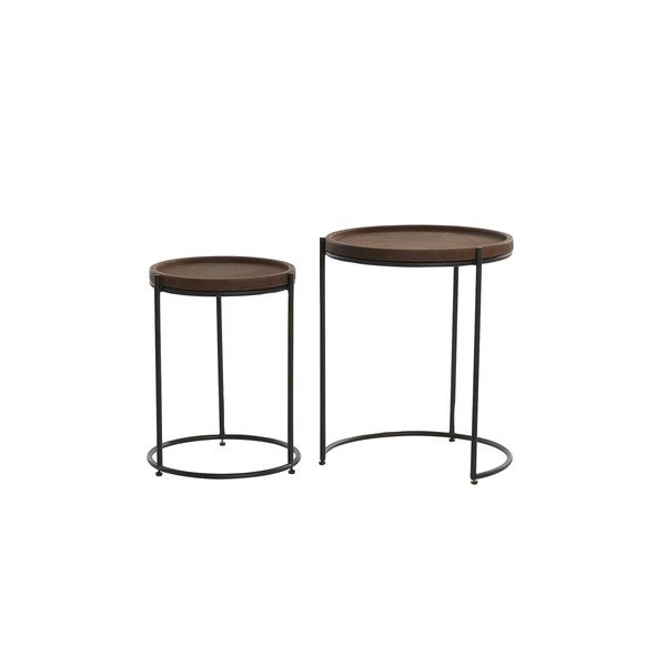 Nahast ümmargused küljelauad 2 tk ø 53 cm Jairo - Light & Living-image-3