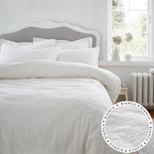 Valge puuvillane voodipesu üheinimesevoodile 135x200 cm - Bianca