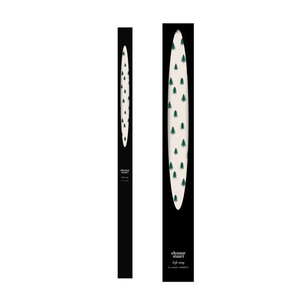 5 lehte beežikas-rohelist pakkepaberit, 50 x 70 cm Christmas Trees - eleanor stuart-image-3