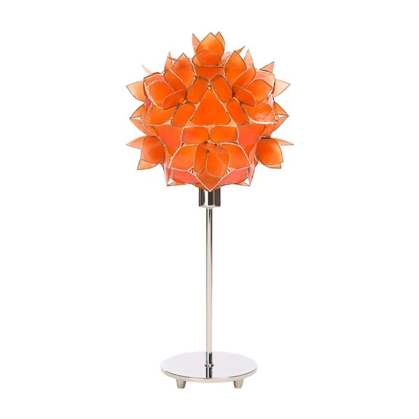 Perleťová stolní lampa Lotus, oranžová