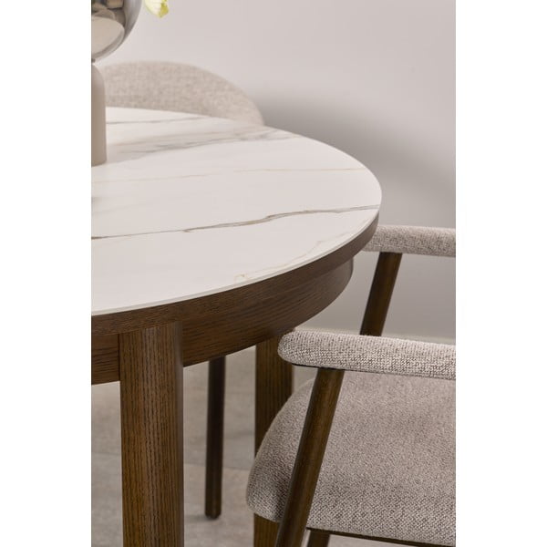 Ümmargune pikendatav söögilaud keraamilise pealispinnaga ø 120 cm Southampton - Actona-image-2