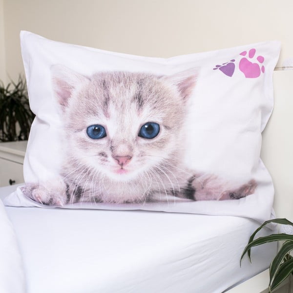 Valge puuvillane laste voodipesu 140x200 cm Kitten "Colour" - Jerry Fabrics-image-3